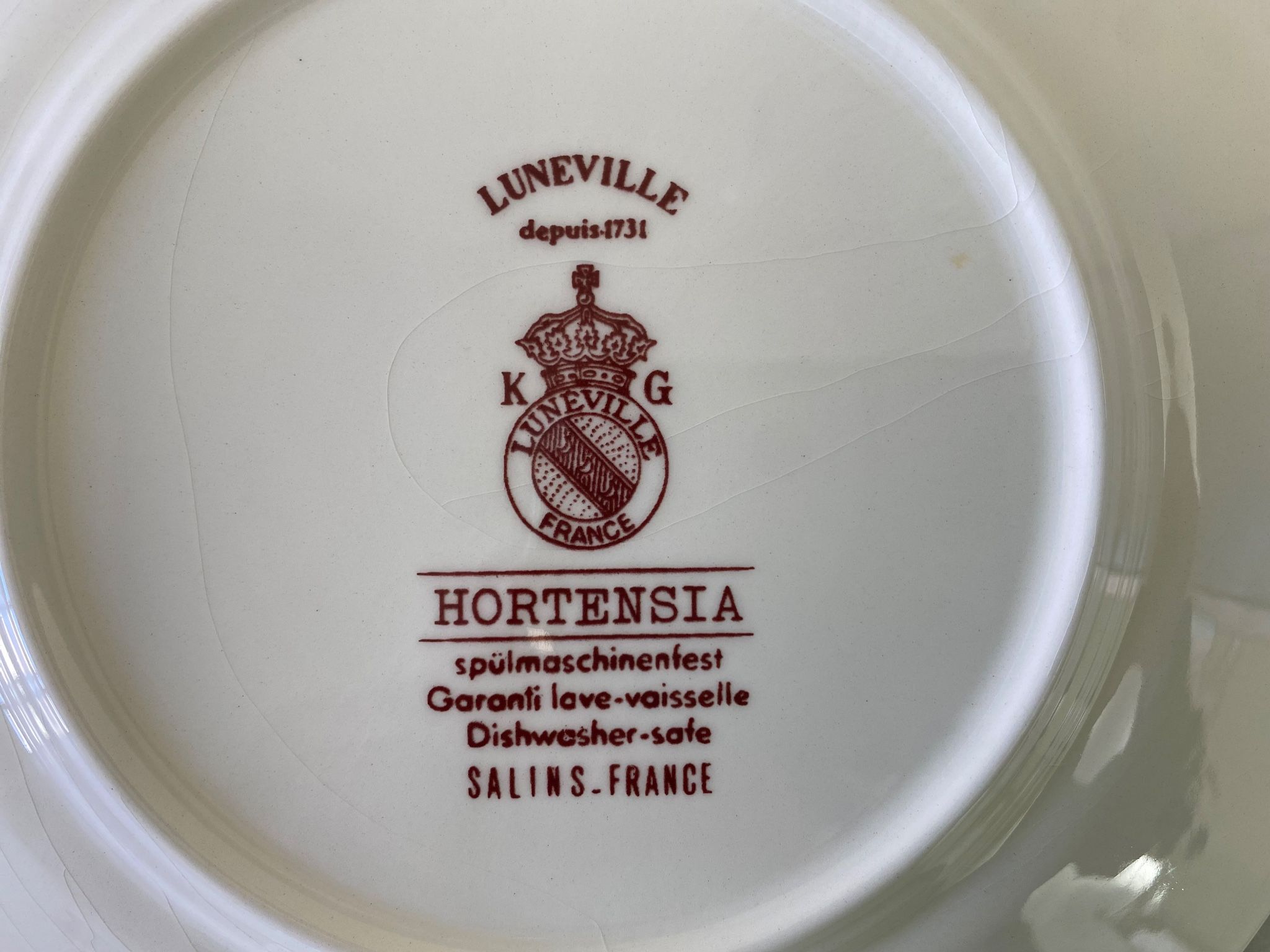 "Hortensia" table service from Luneville, earthenware, 80 pieces