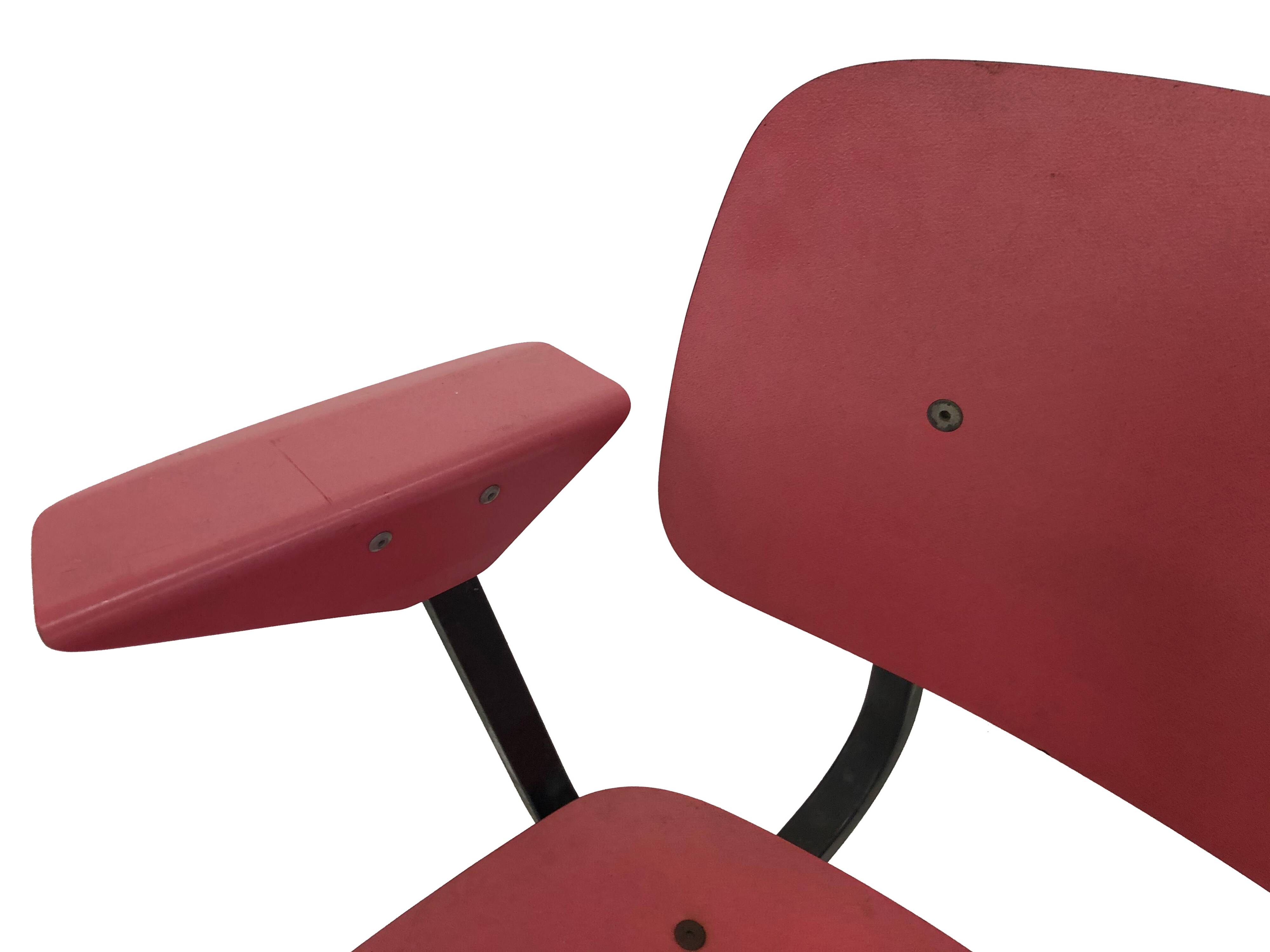 Set of 4 Friso Kramer Revolt chairs first edition with armrests