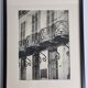 Rémy Duval – Parisian balcony, photoengraving from 1946 – Framed under glass