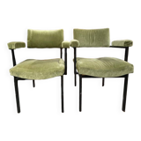 Set of two chairs with armrest, velvet