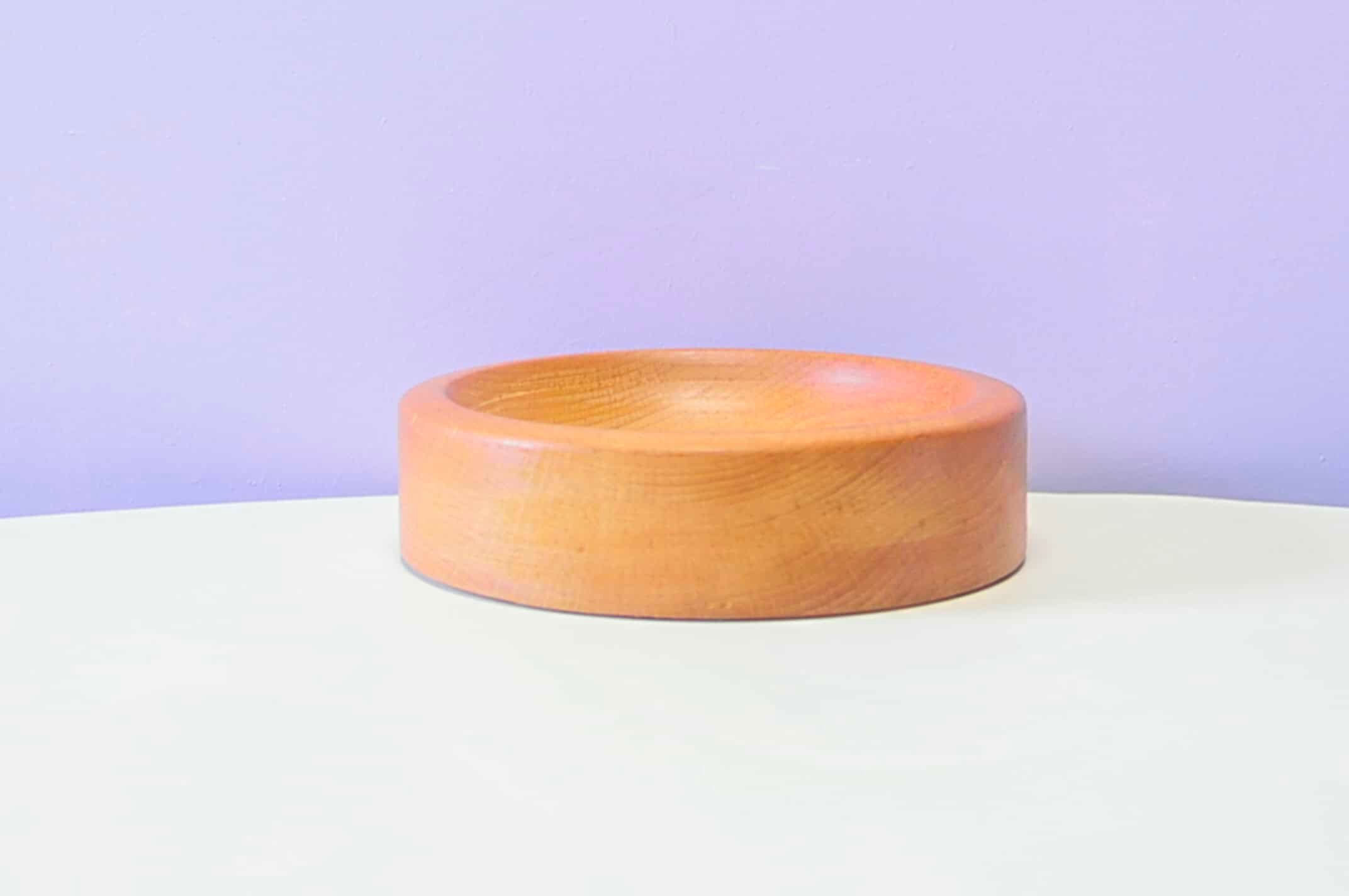Vintage light wood brutalist bowl