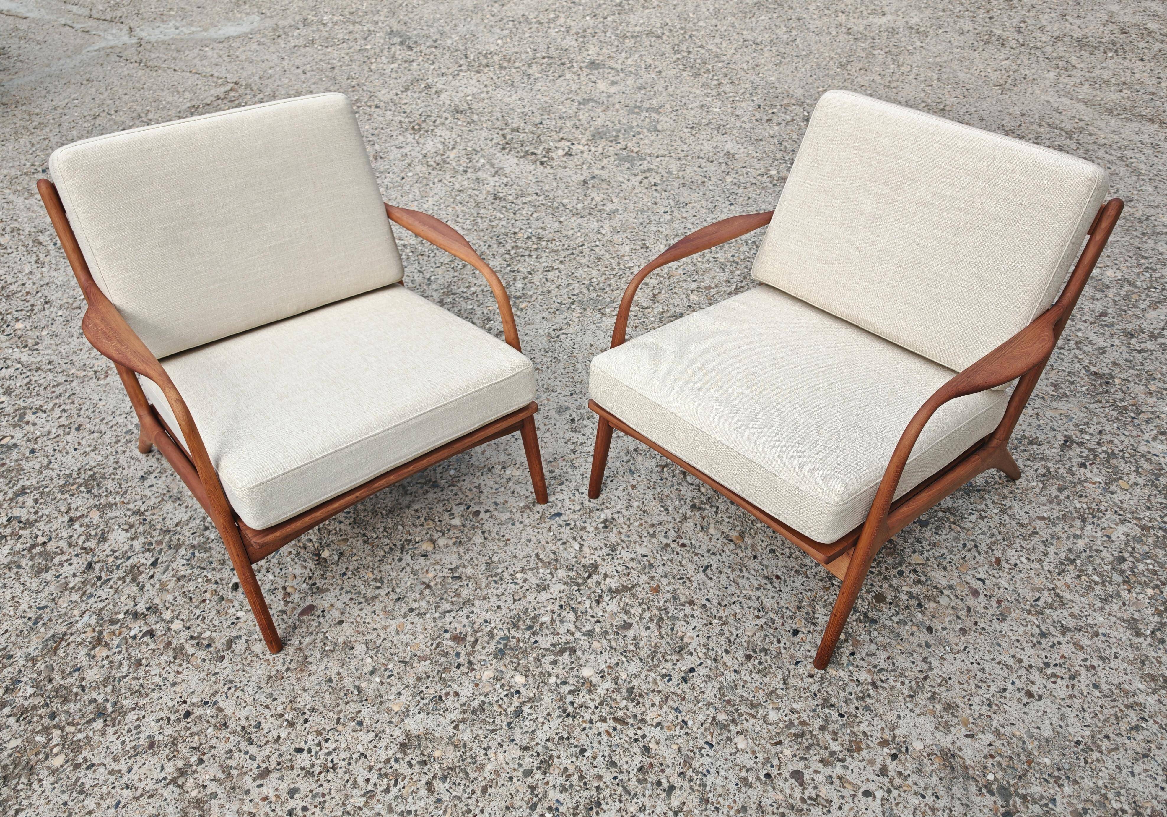 Pair of Mid Century Modern armchairs Adrian Pearsall model 2315-C 1960s