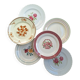 Multicolored flower dinner plates from Moulin des Loups, St Amand and Badonville