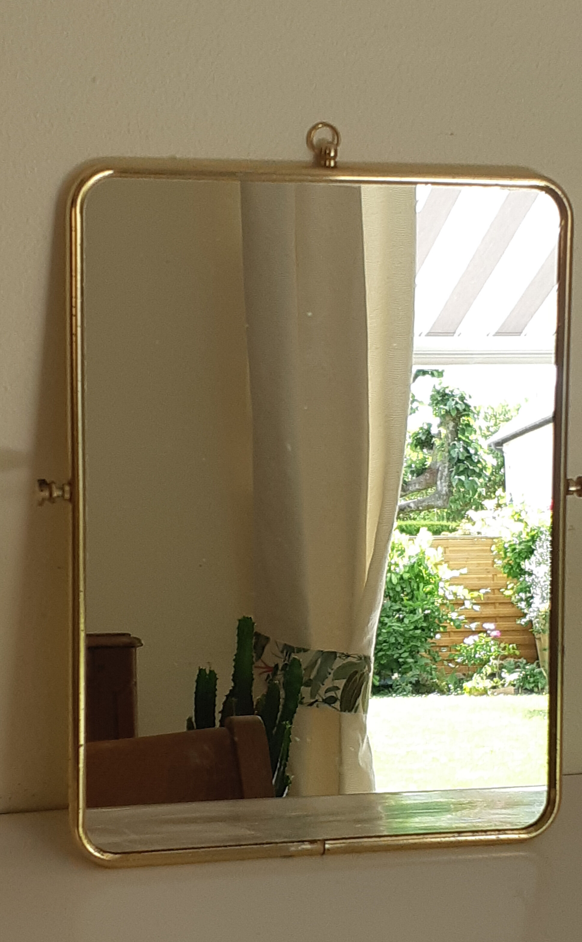 Golden barber mirror