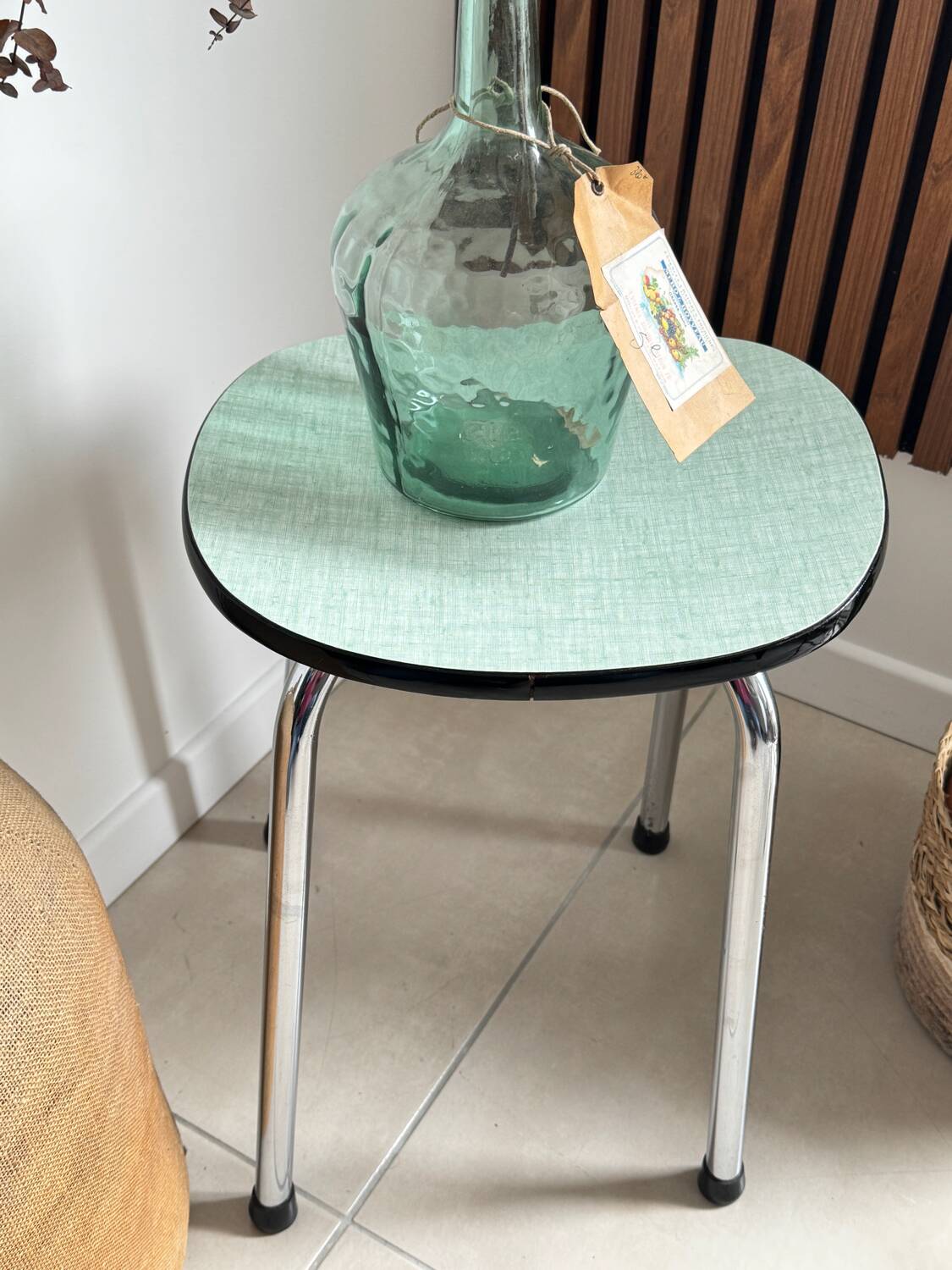 Vintage green Formica stool