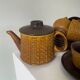 Ceramano tea service "Epsilon" from the 1960s with a raised geometric pattern.