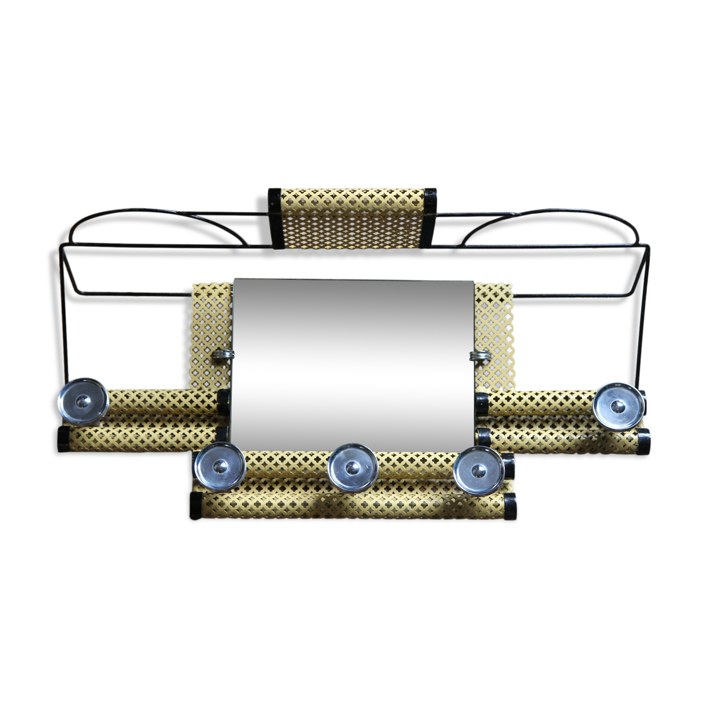 1950s perforated metal coat holder