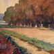 Watercolor Pierre Huvelliez 1891-1959 view park Palace of Versailles