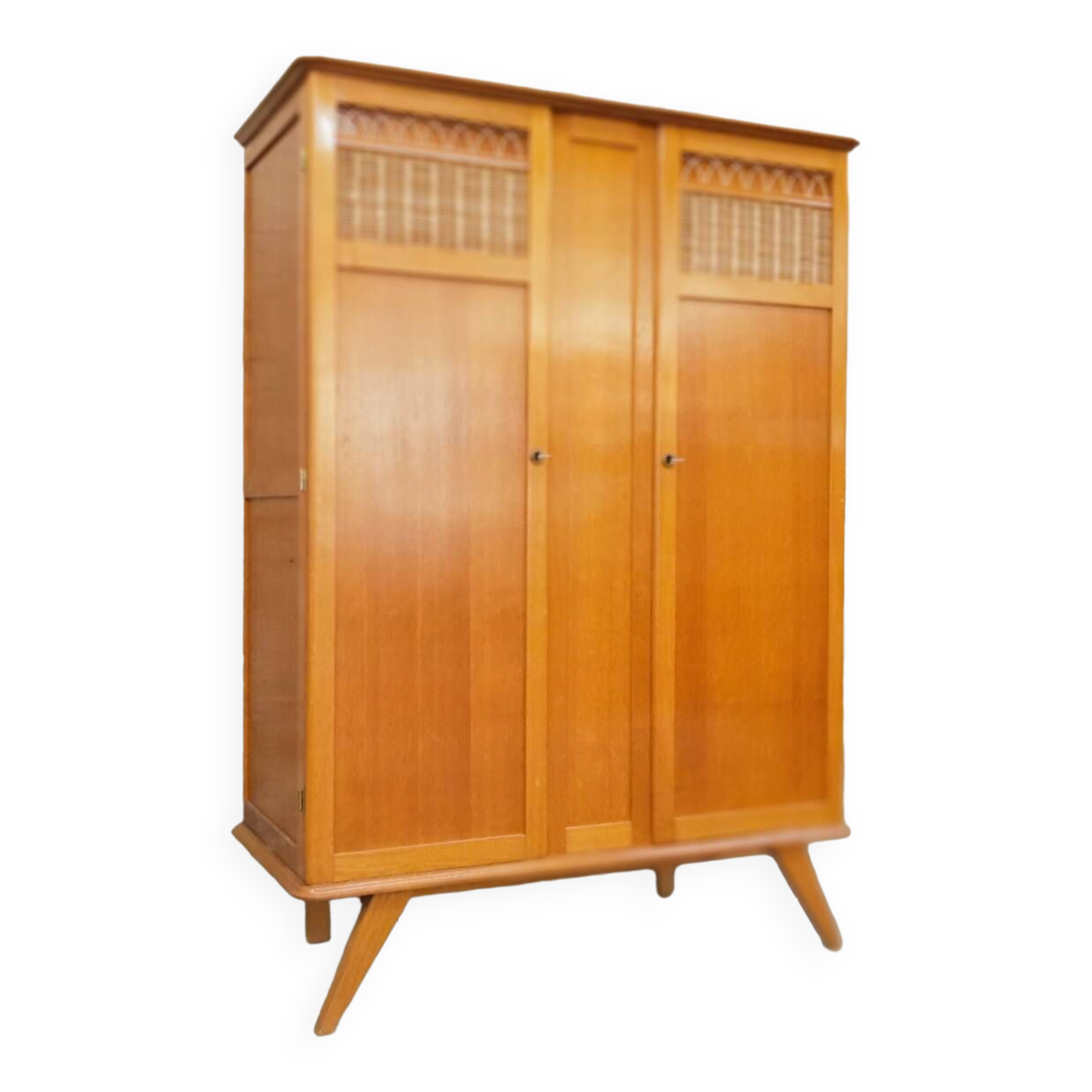 Wood & rattan cabinet
