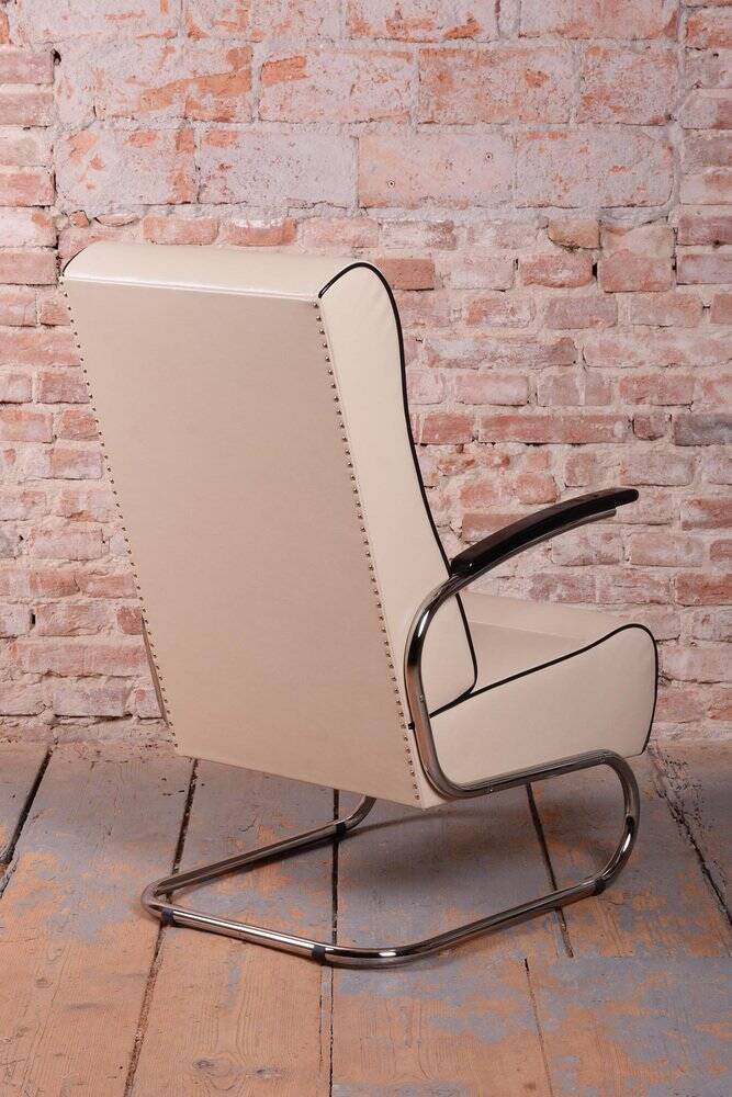 Bauhaus FN24 Armchairs in Leather attributed to Mücke-Melder, Czech, 1930s, Set of 2