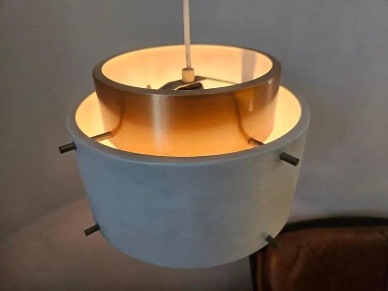 Rare Midcentury Pendant in style of Jo Hammerborg, Denmark, 1970s