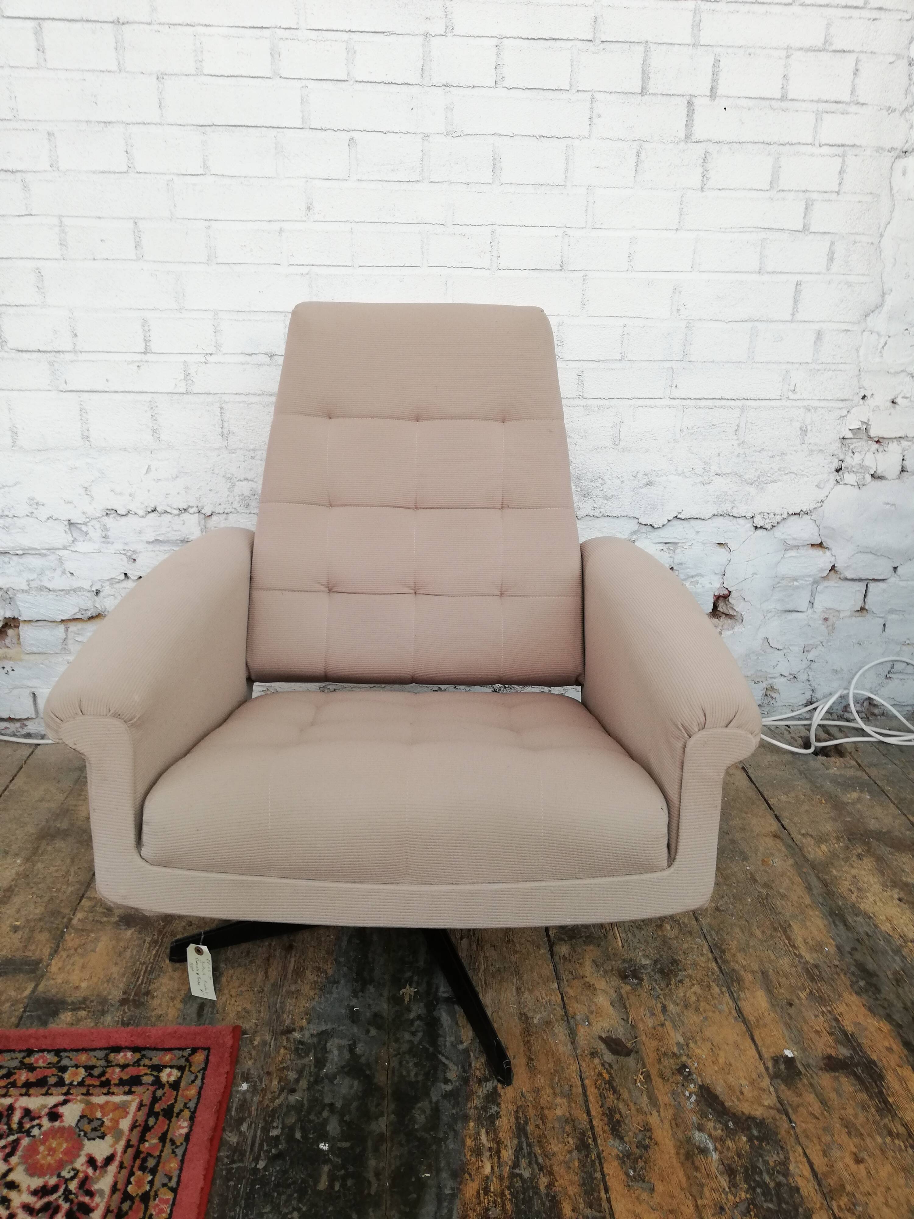 Armchair with Czech footrest, 1960, Munzar and Moravian