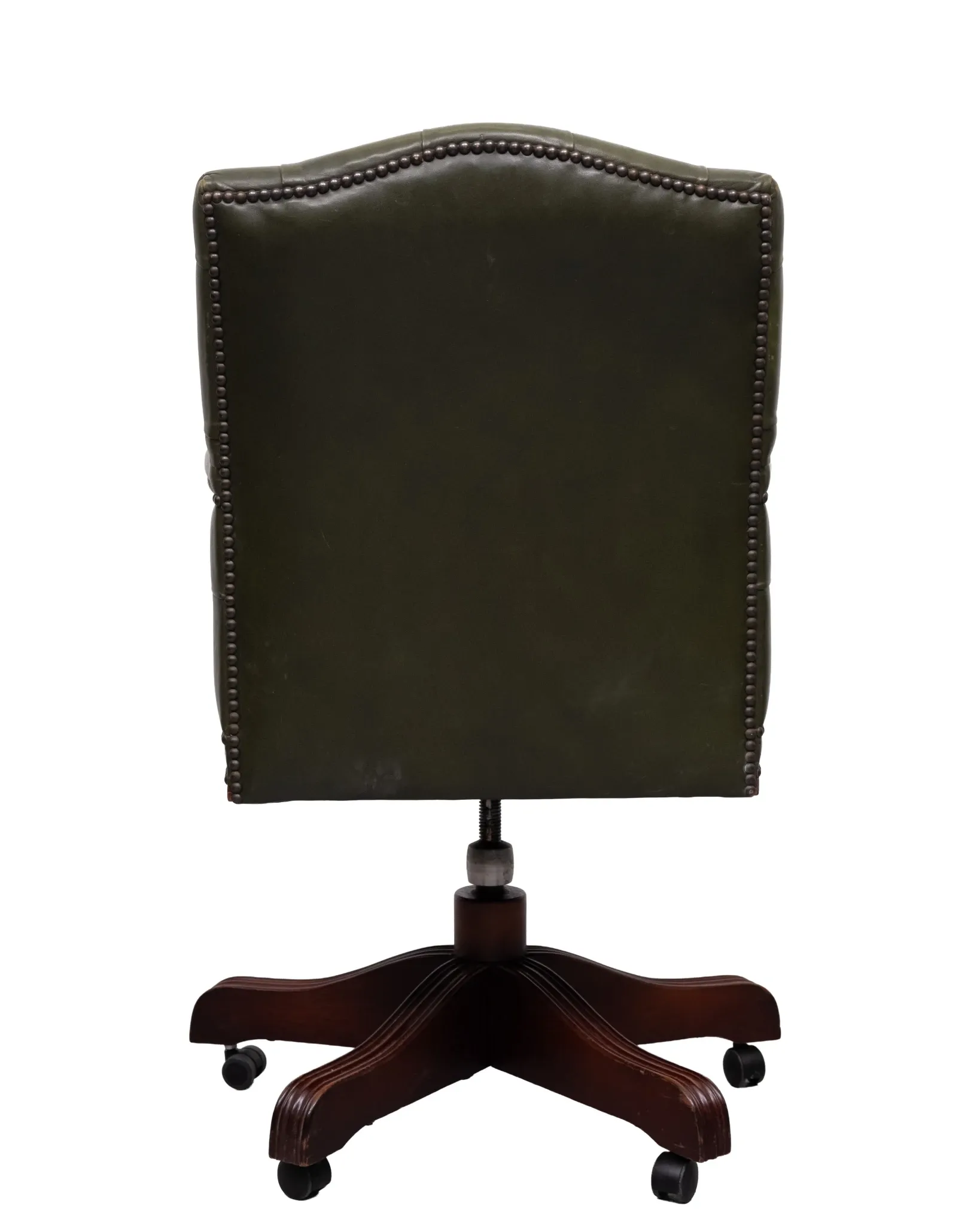 Chesterfield Green tufted Leather desk chair by Wade England 1960s