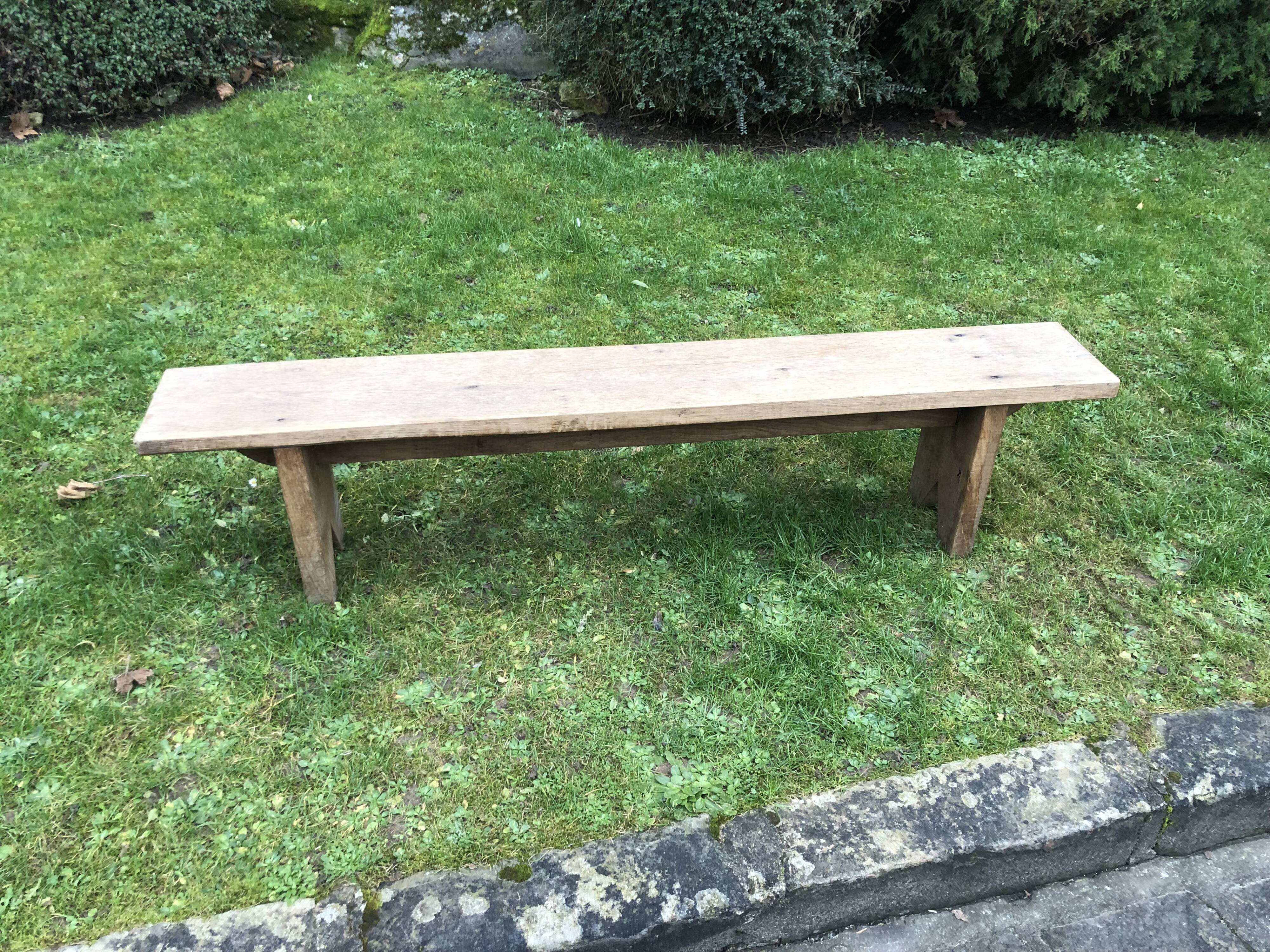 Solid oak bench