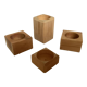 Set of four scandinavian wooden candle holders