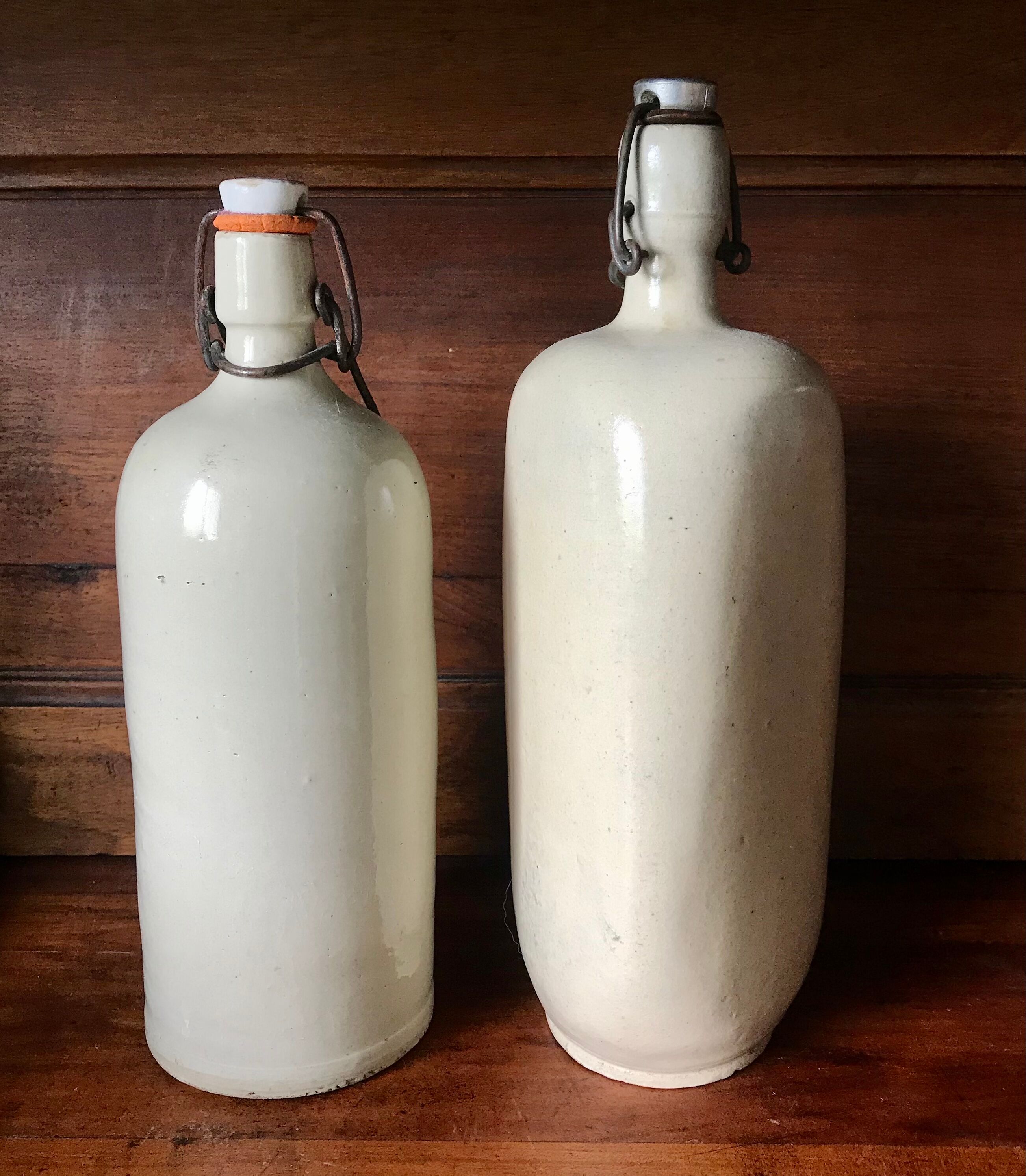 Bottles in varnished sandstone