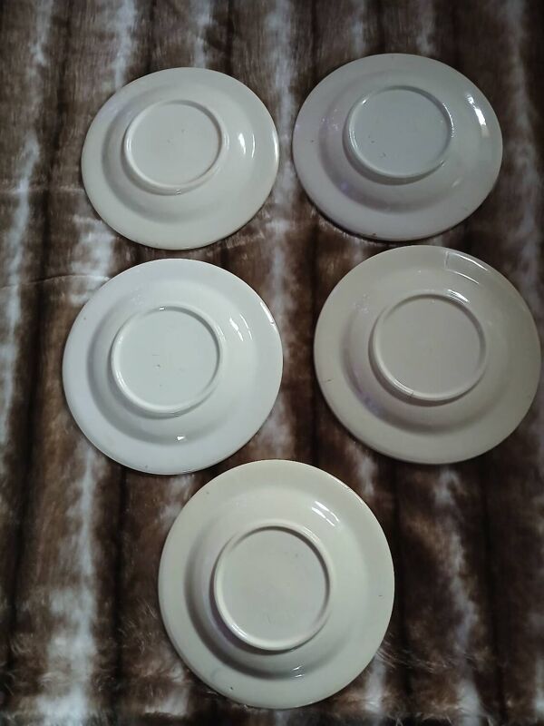5 assiettes anciennes majolique Longchamp