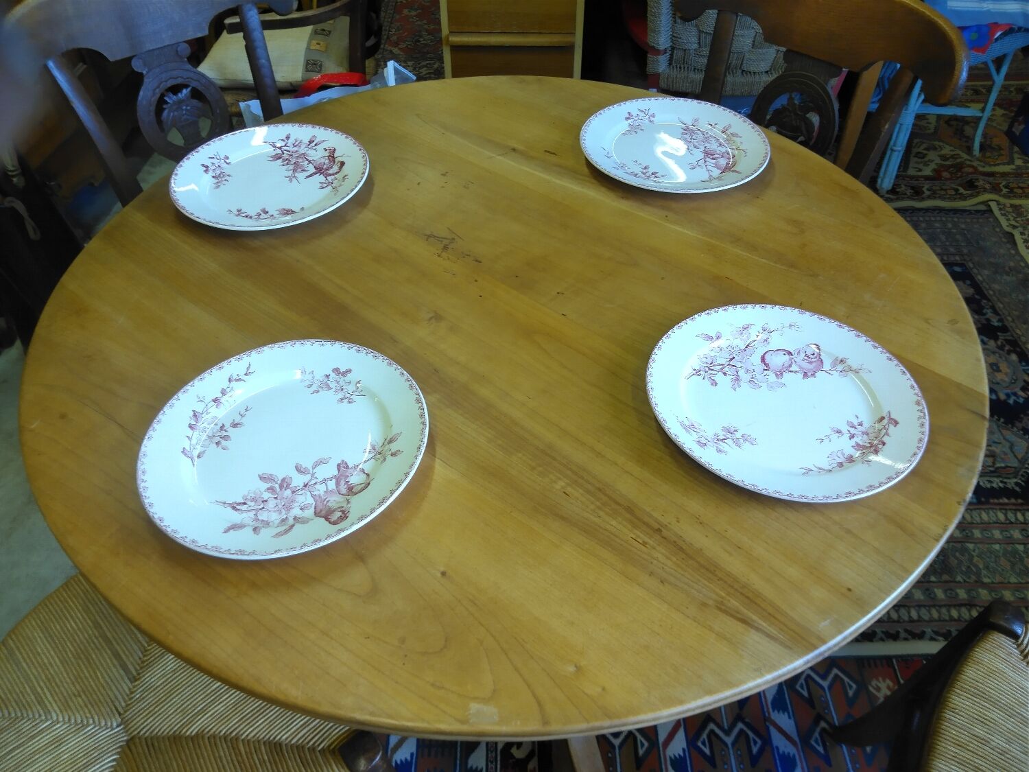 Old cherry pedestal table