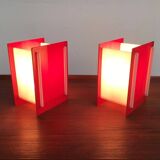 Mid-century acrylic table lamps, set of 2