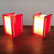 Lampes de table acryliques du milieu du siecle, ensemble de 2