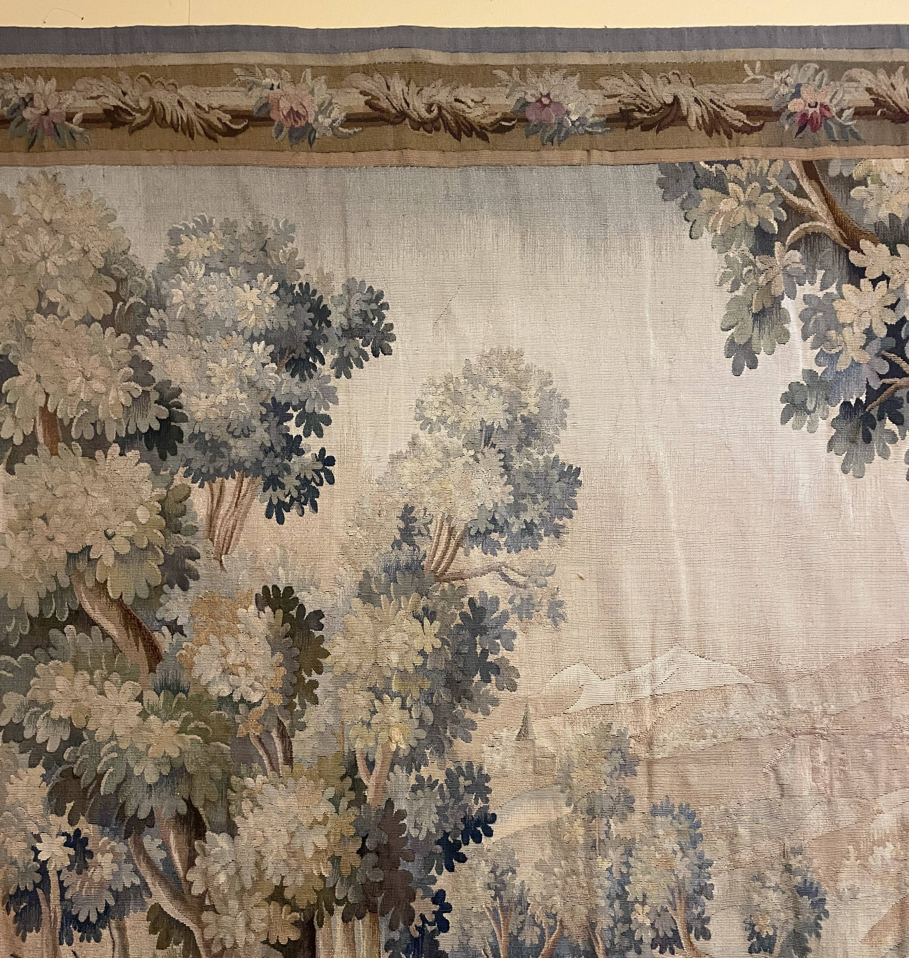 19th-century Aubusson Verdure tapestry