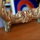 Baroque gold table mirror in Louis XV style, carved and stuccoed wood.