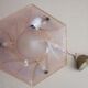 Art Deco ceiling lamp / chandelier in pink pressed molded glass in working order