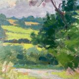 Painting "Quietude Ardennaise" Jules Mativa (XX°) HSC + frame Ardennes