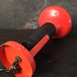 Vintage wall lamp in orange metal and black plastic, adjustable
