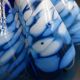 Blue glass vase and touches of white