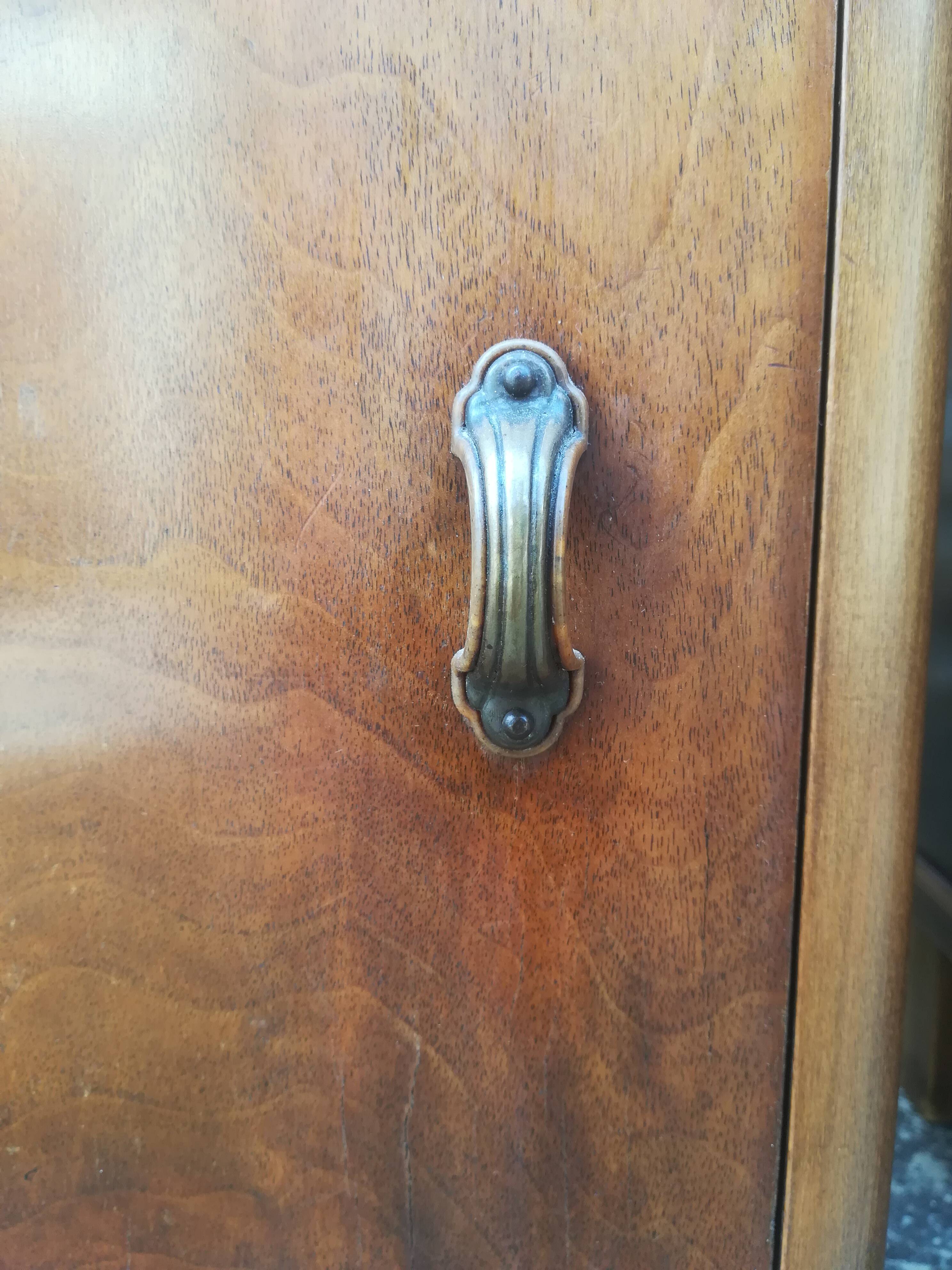 Pair of walnut bedside tables