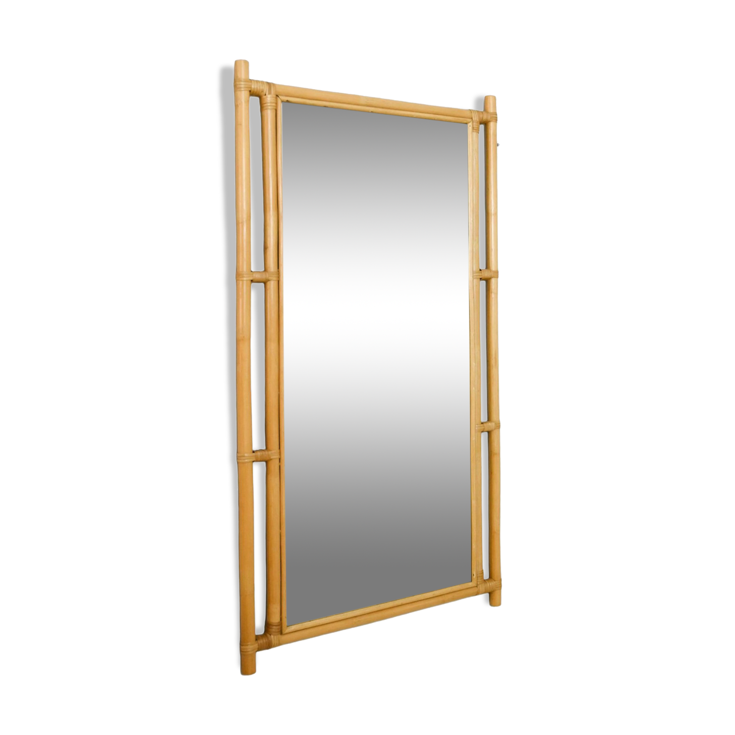 Mirror with bamboo frame