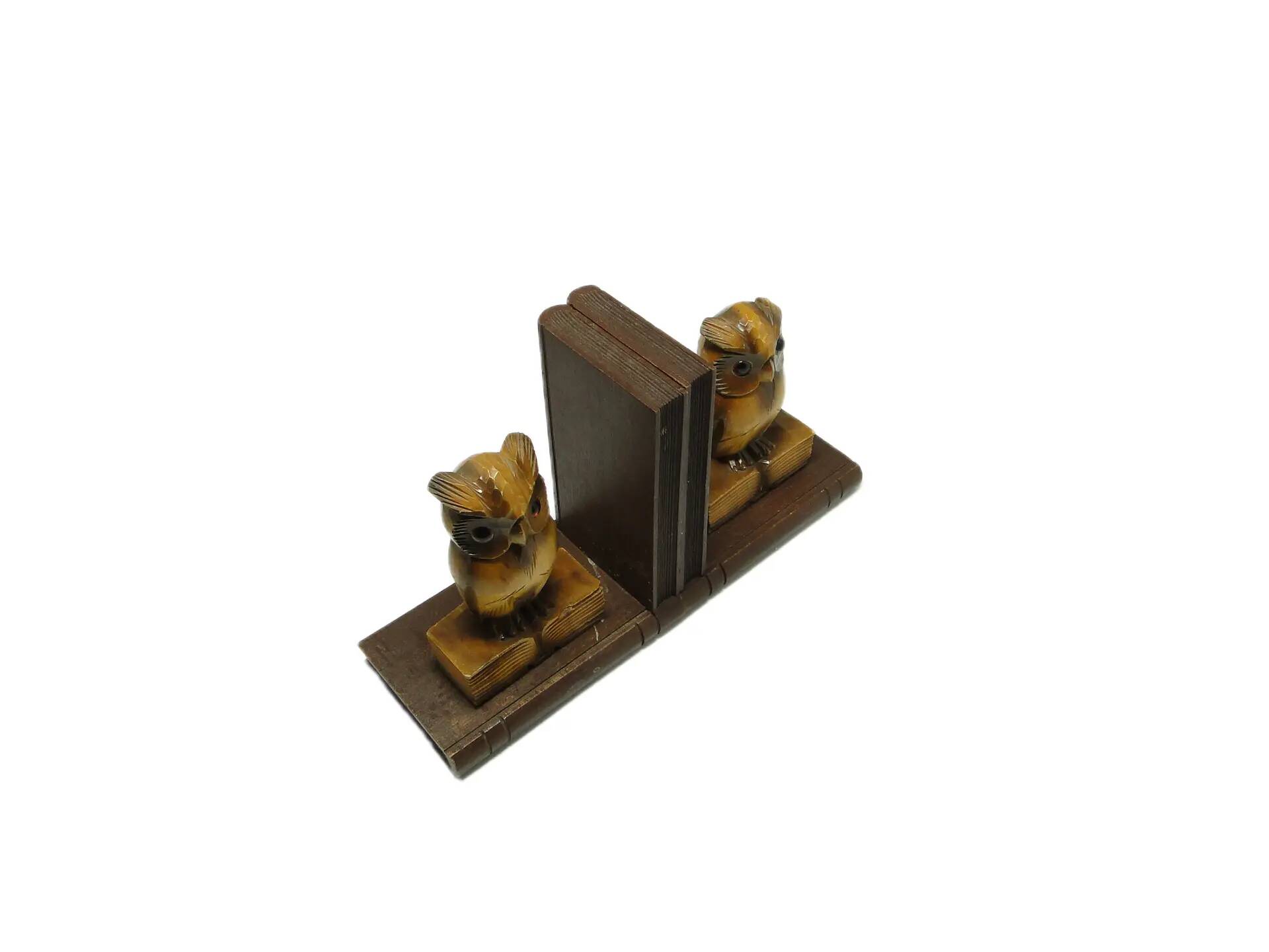 Pair of bookends, mid-century modern, beech, Czechoslovakia, 1950s