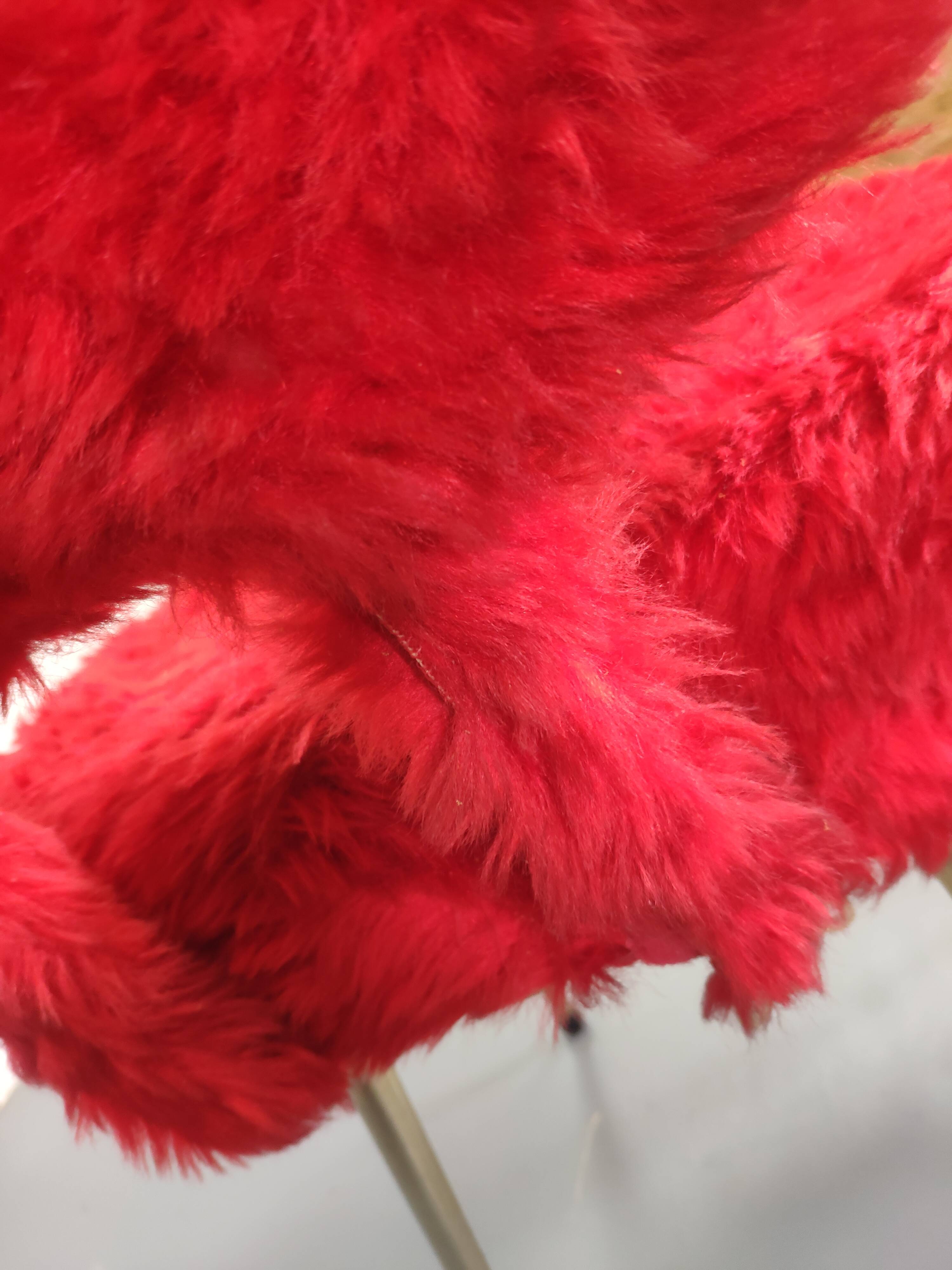 Vintage red moumoute chair golden feet
