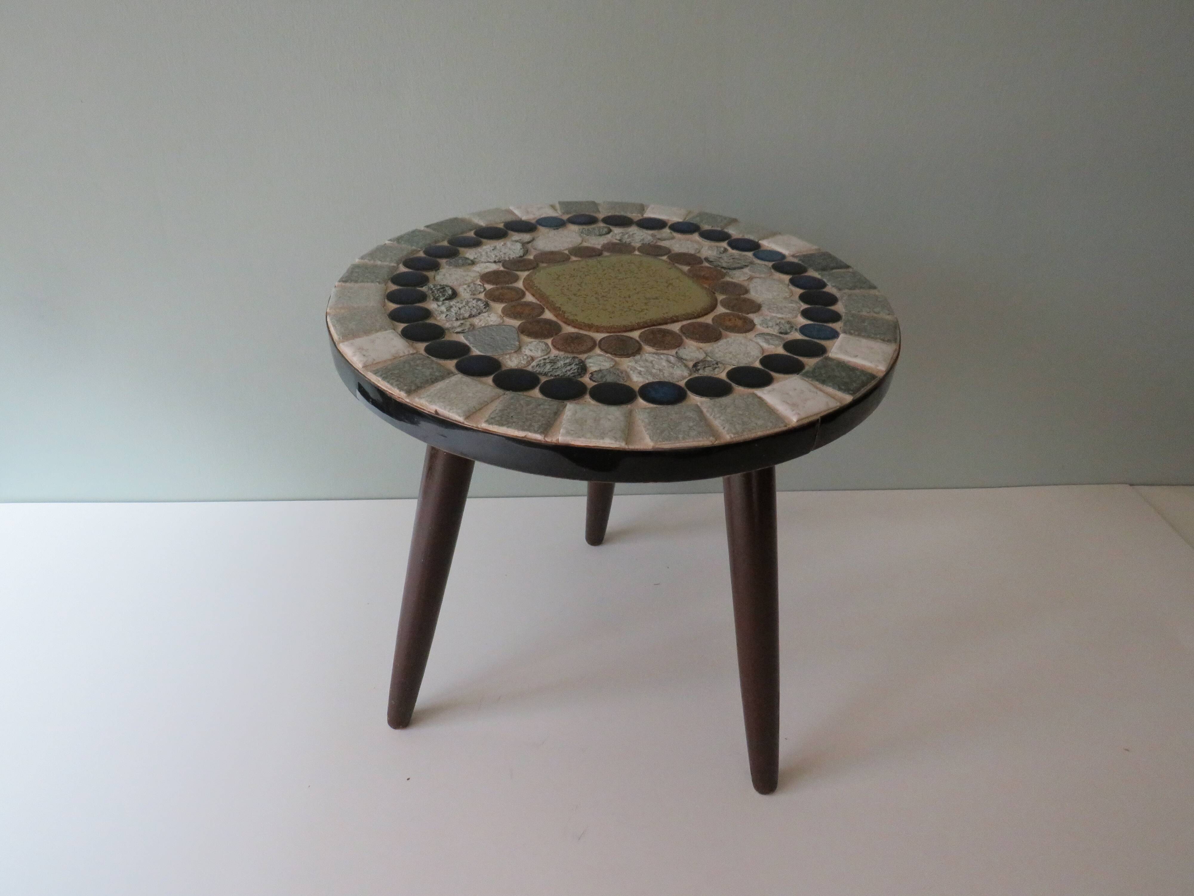Side table with mosaic from the 1970s
