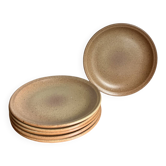 6 flat plates in stoneware