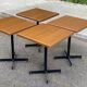 Square bistro table with a wooden central leg Werzalit Bordeaux - France