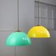 Mid-century italian brass and plexiglass pendant lamp, set of 2