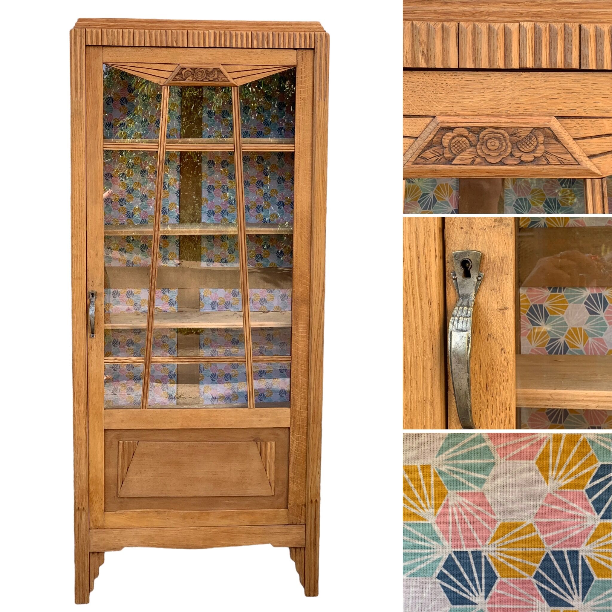 Parisian wardrobe glazed art deco 1920 raw wood