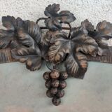 Ancien trumeau fer forgé décor grappes raisin