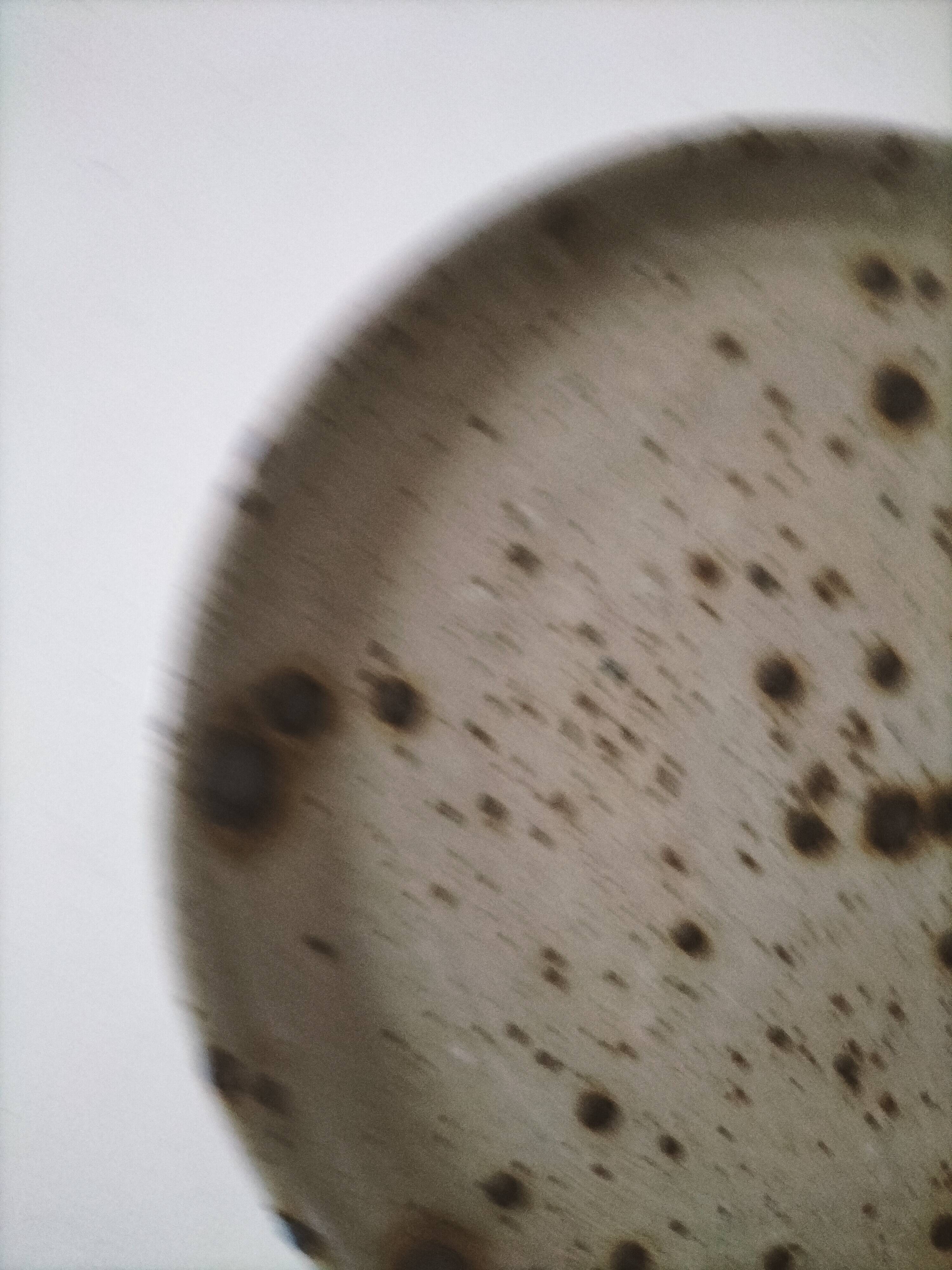 Set of two pyrite stoneware plates - natural mineral tones