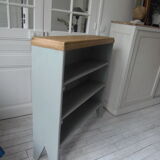 Vintage bookcase green of gray wooden top