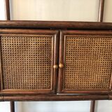 Bamboo and rattan bookcase 70s-80s