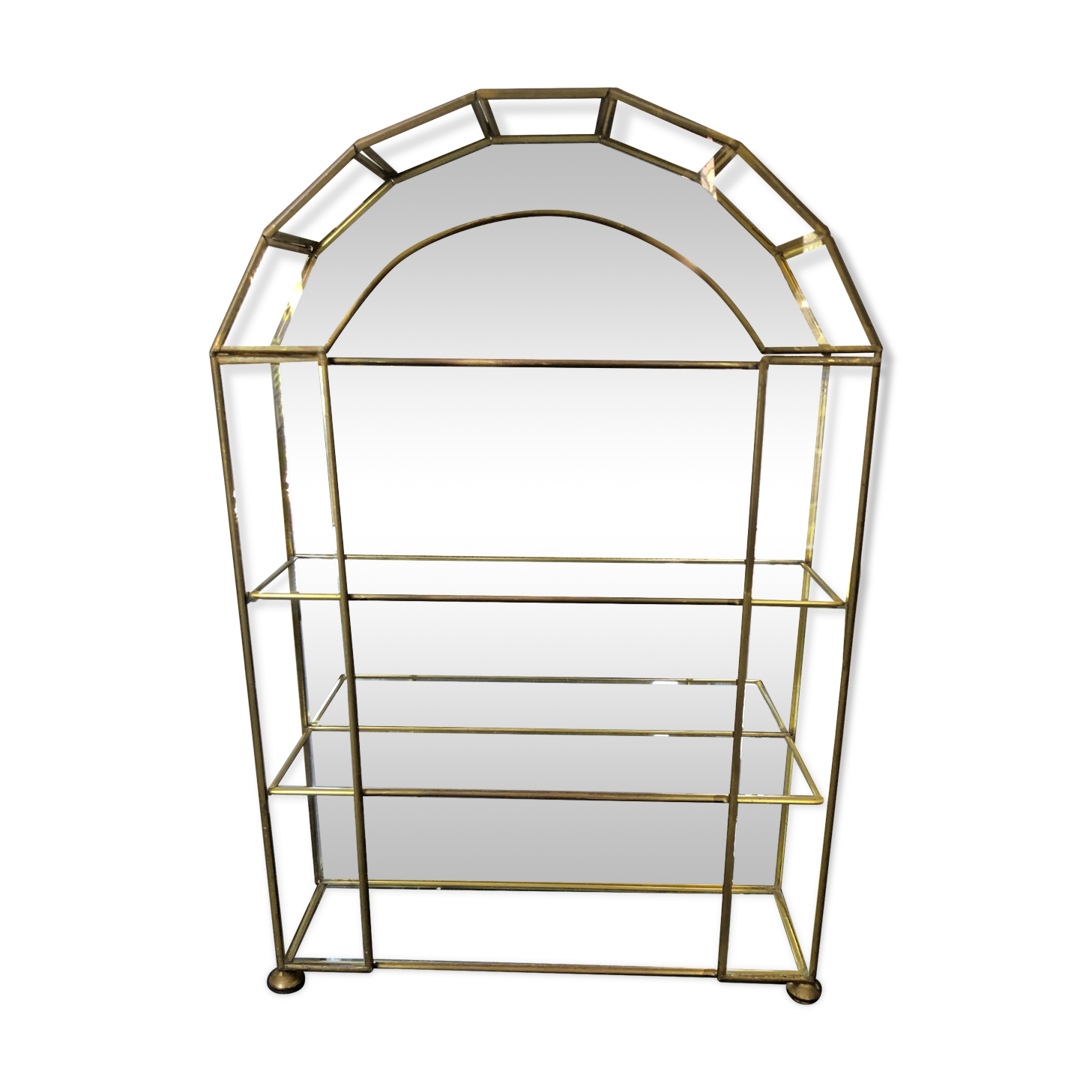 Glass and brass display case