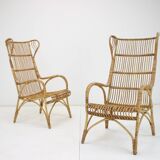 Fauteuils en rotin du milieu du siècle, années 1960