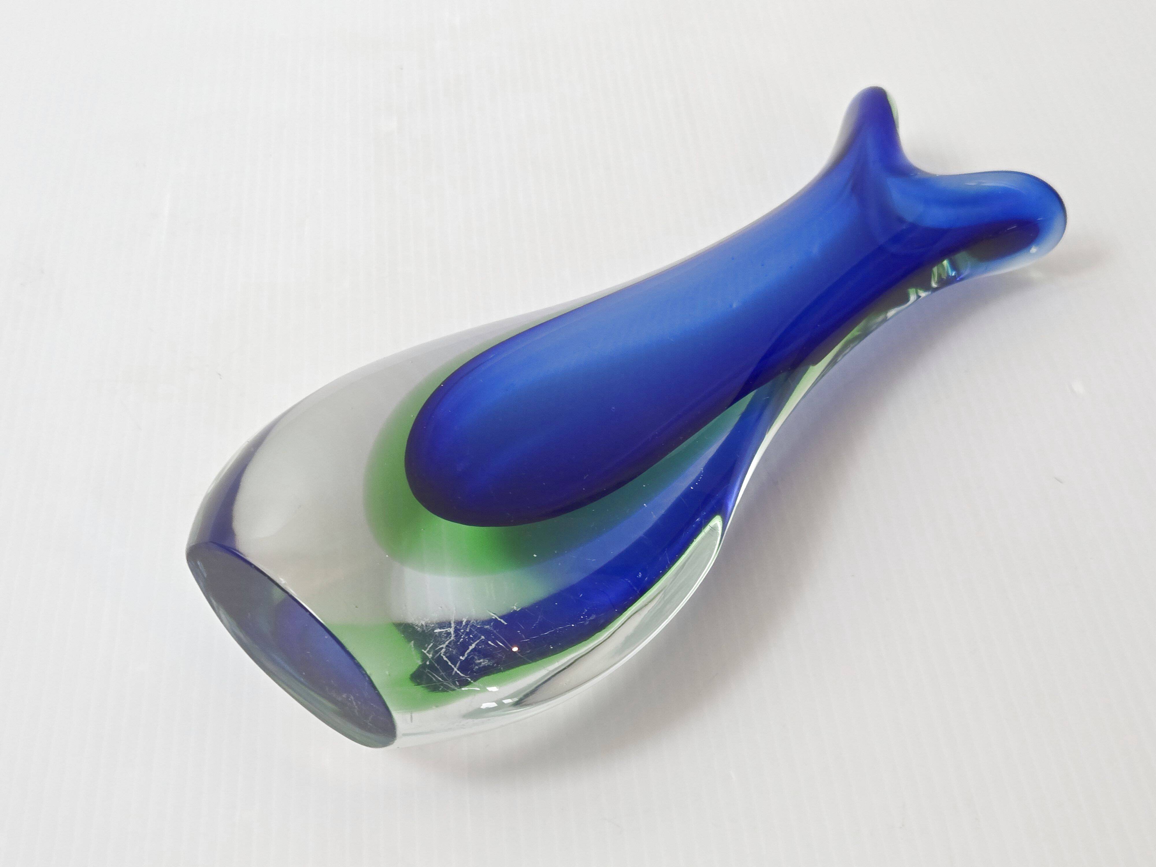 Vintage Murano glass vase Sommerso 1960