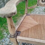 Paire de fauteuils anciens vintage en bois