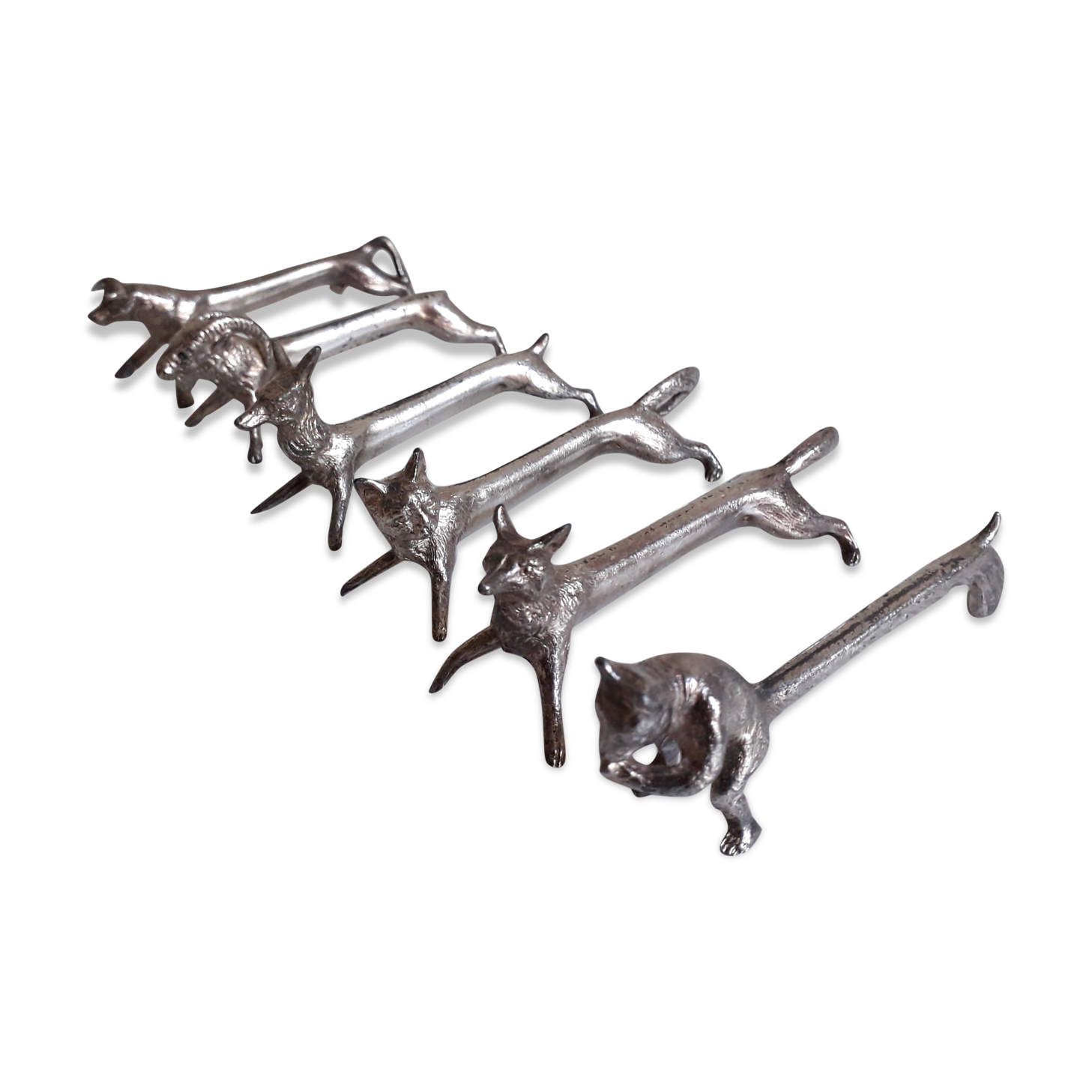 Porte couteaux chevaux 6 pcs en métal argente - Arts de la table