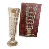 Vintage soliflor vase in Arques crystal, new in box