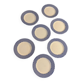 7 assiettes à dessert Vichy bleu
